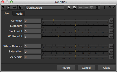  QuickGrade default parameters. 