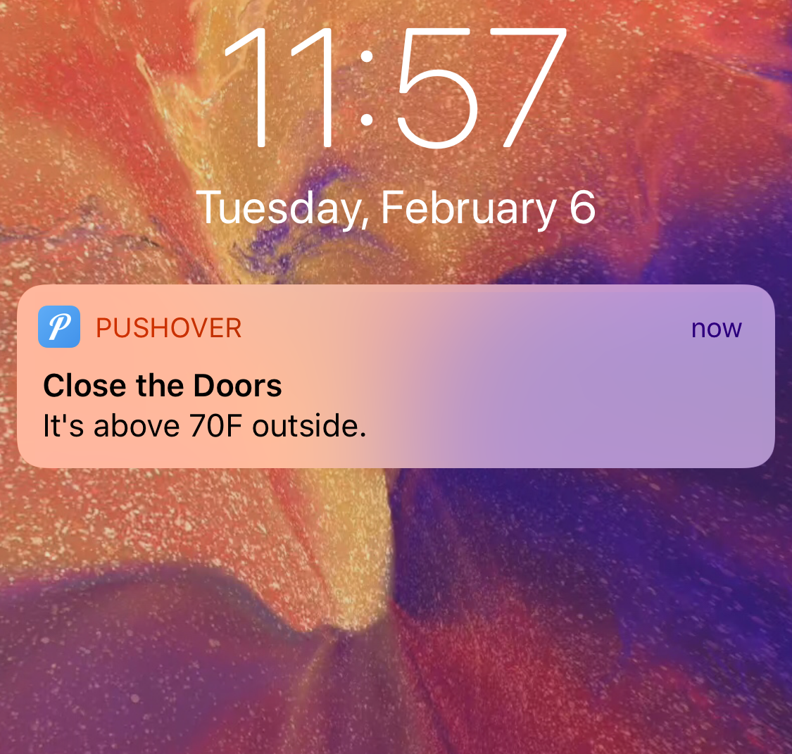  The Push Notification from Pushover 