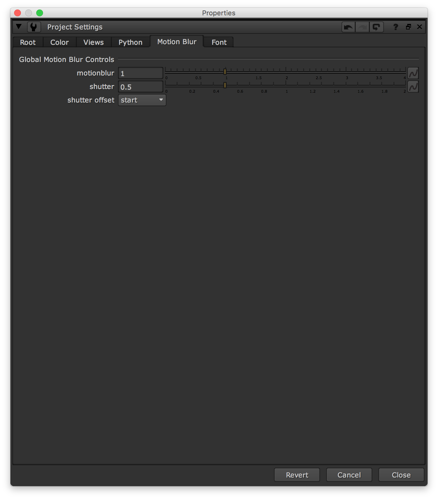  The Motion Blur tab in Project Settings 